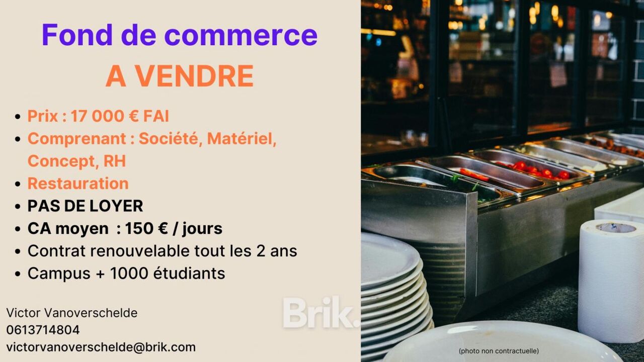 commerce  pièces 12 m2 à vendre à Lille (59000)