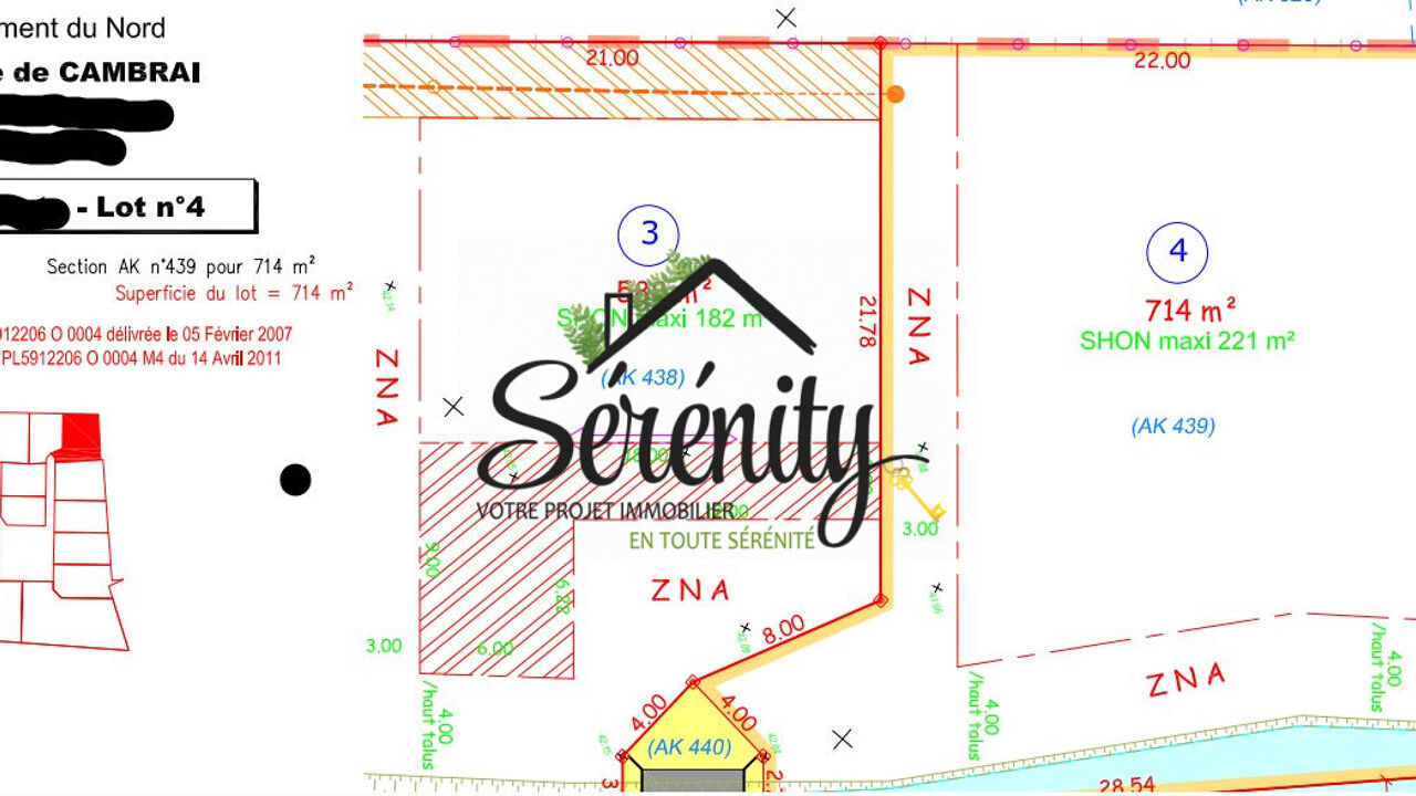 terrain  pièces 1302 m2 à vendre à Cambrai (59400)