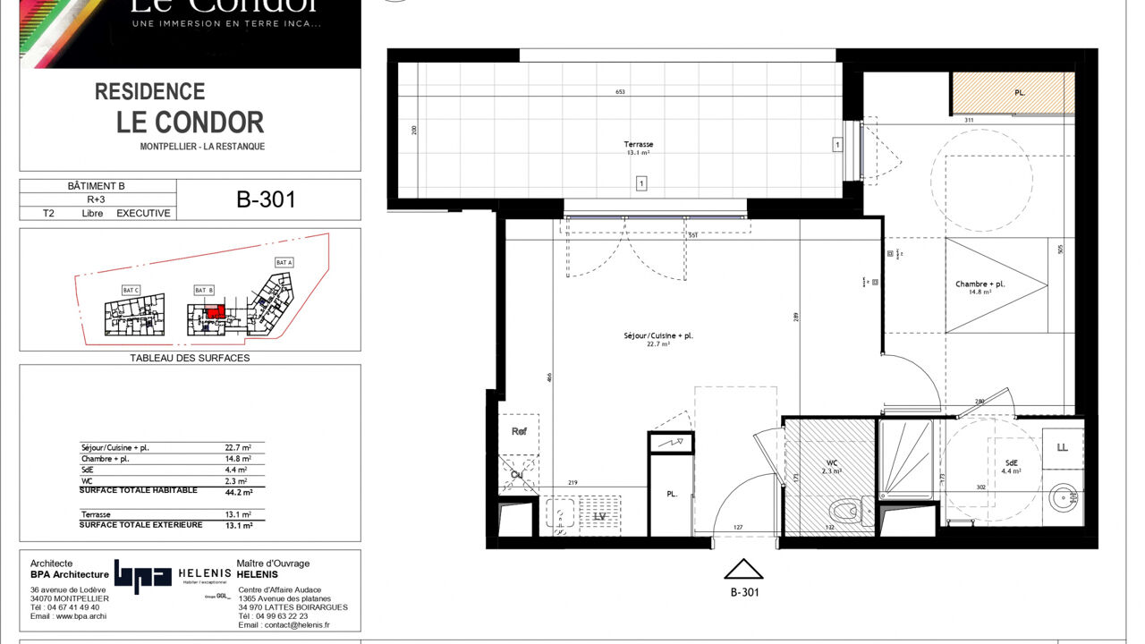 appartement 2 pièces 44 m2 à louer à Montpellier (34070)