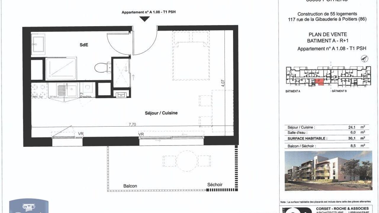 appartement 1 pièces 30 m2 à louer à Poitiers (86000)