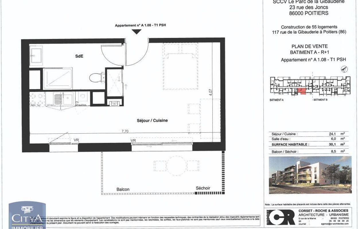 appartement 1 pièces 30 m2 à louer à Poitiers (86000)