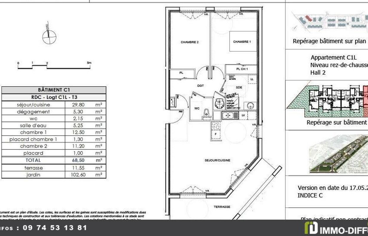 appartement 3 pièces 69 m2 à vendre à Fagnières (51510)