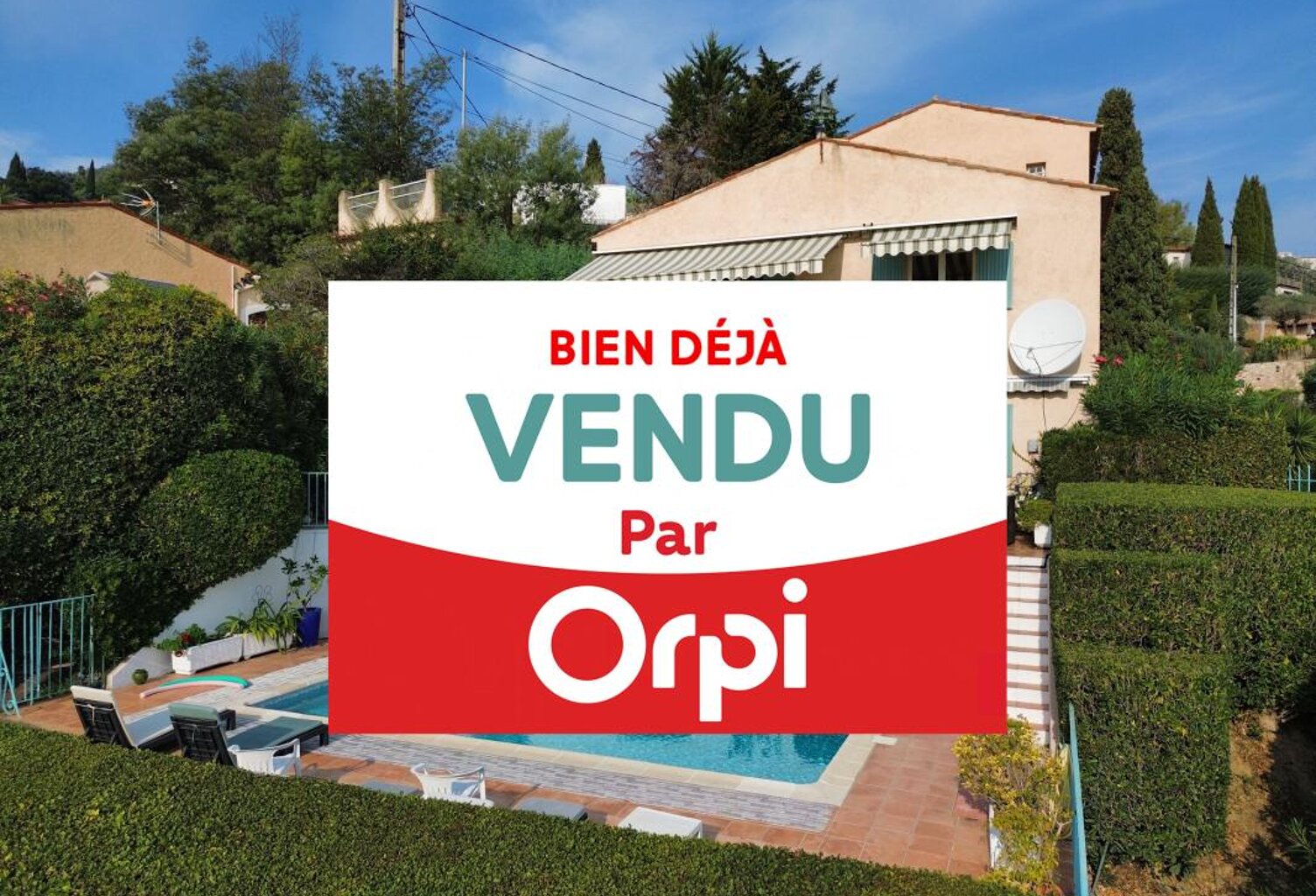 SUR LES COLLINES DE MANDELIEU, JOLIE VILLA VUE MER AVEC PISCINE — photo 1