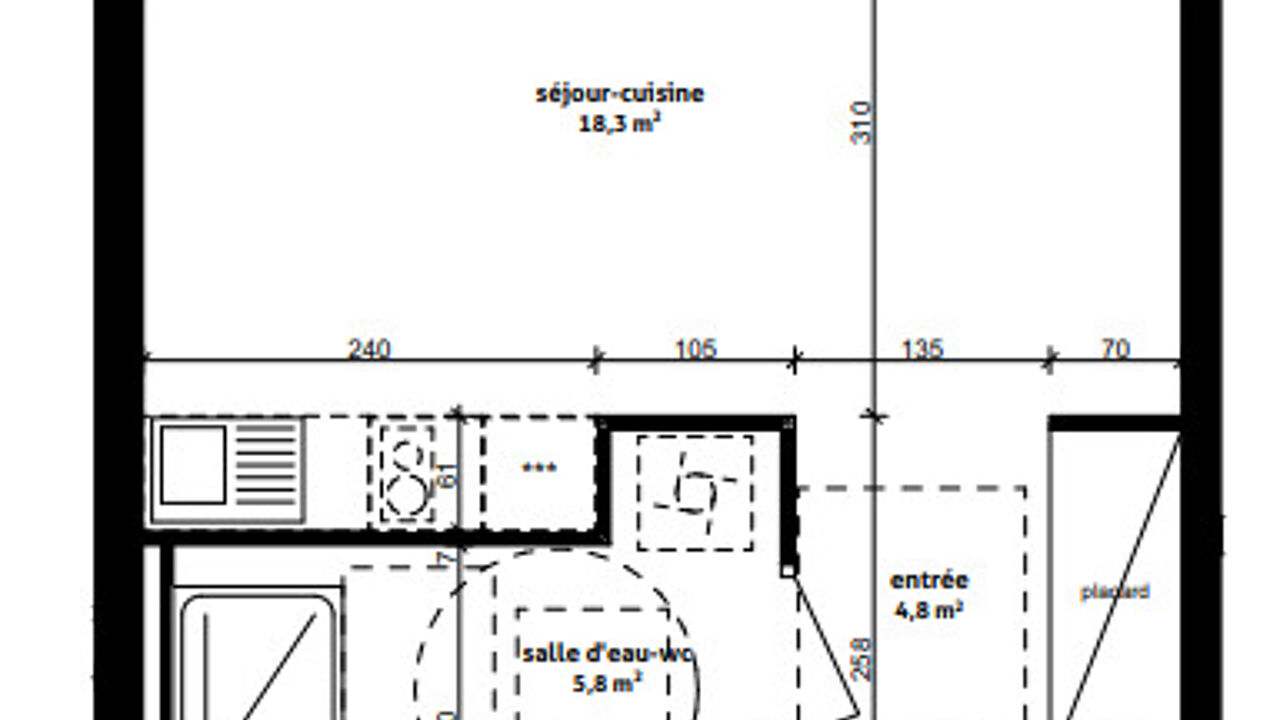 appartement 1 pièces 29 m2 à louer à Strasbourg (67000)