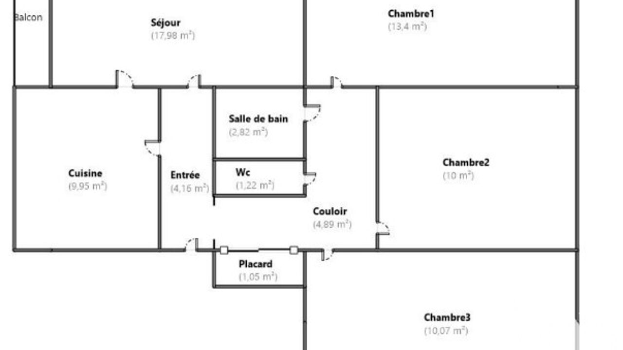 appartement 5 pièces 76 m2 à vendre à Rennes (35200)