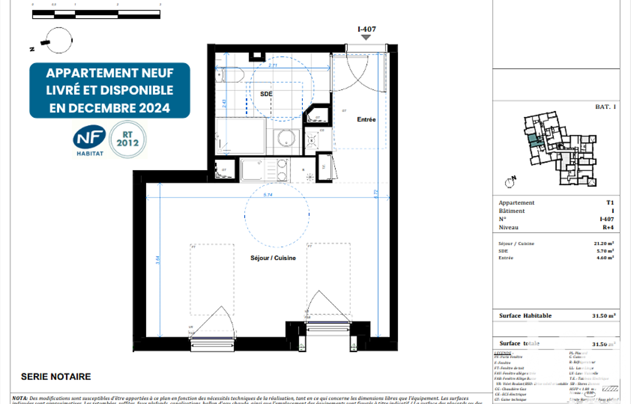 appartement 1 pièces 32 m2 à vendre à Bruges (33520)