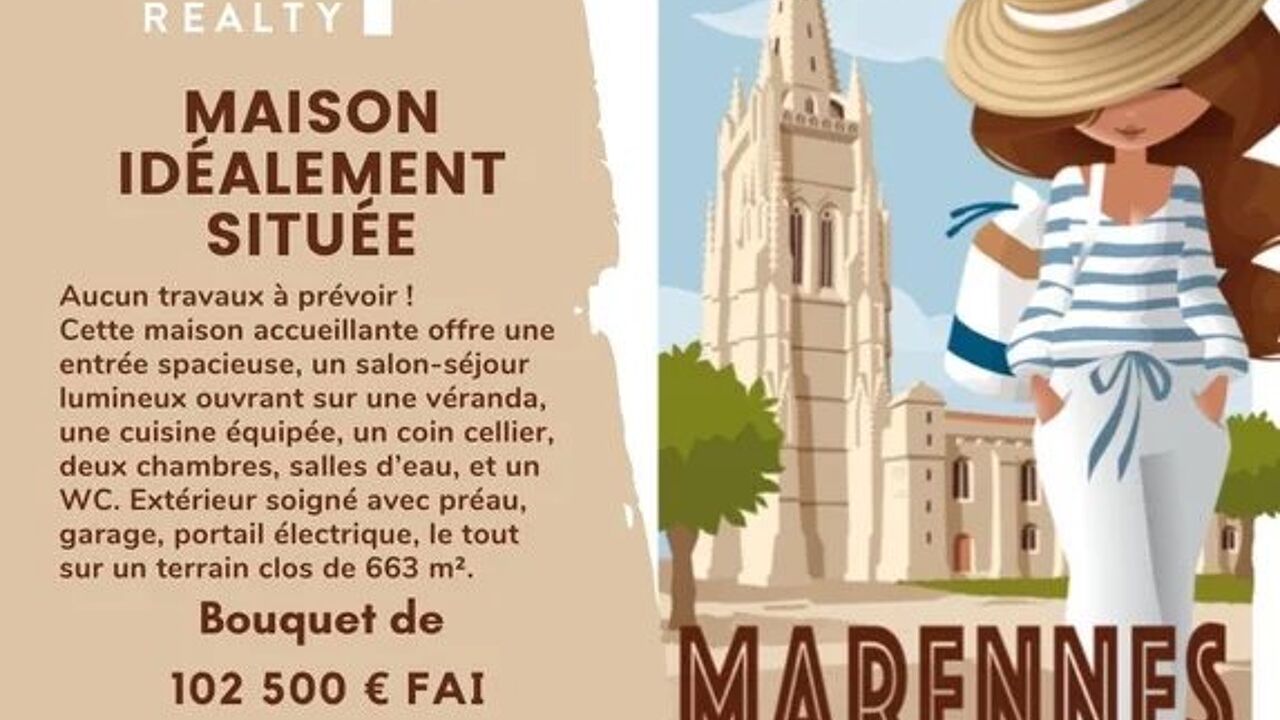 maison 4 pièces 93 m2 à Marennes (17320)