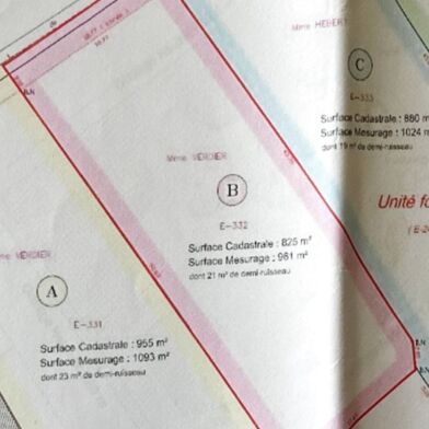Terrain à construire 825 m²