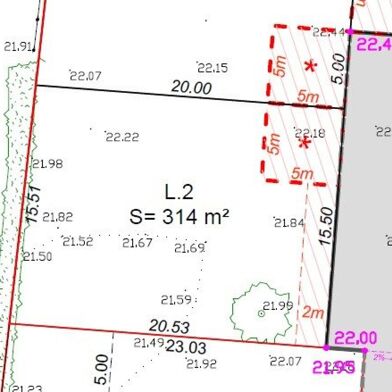 Terrain 314 m²