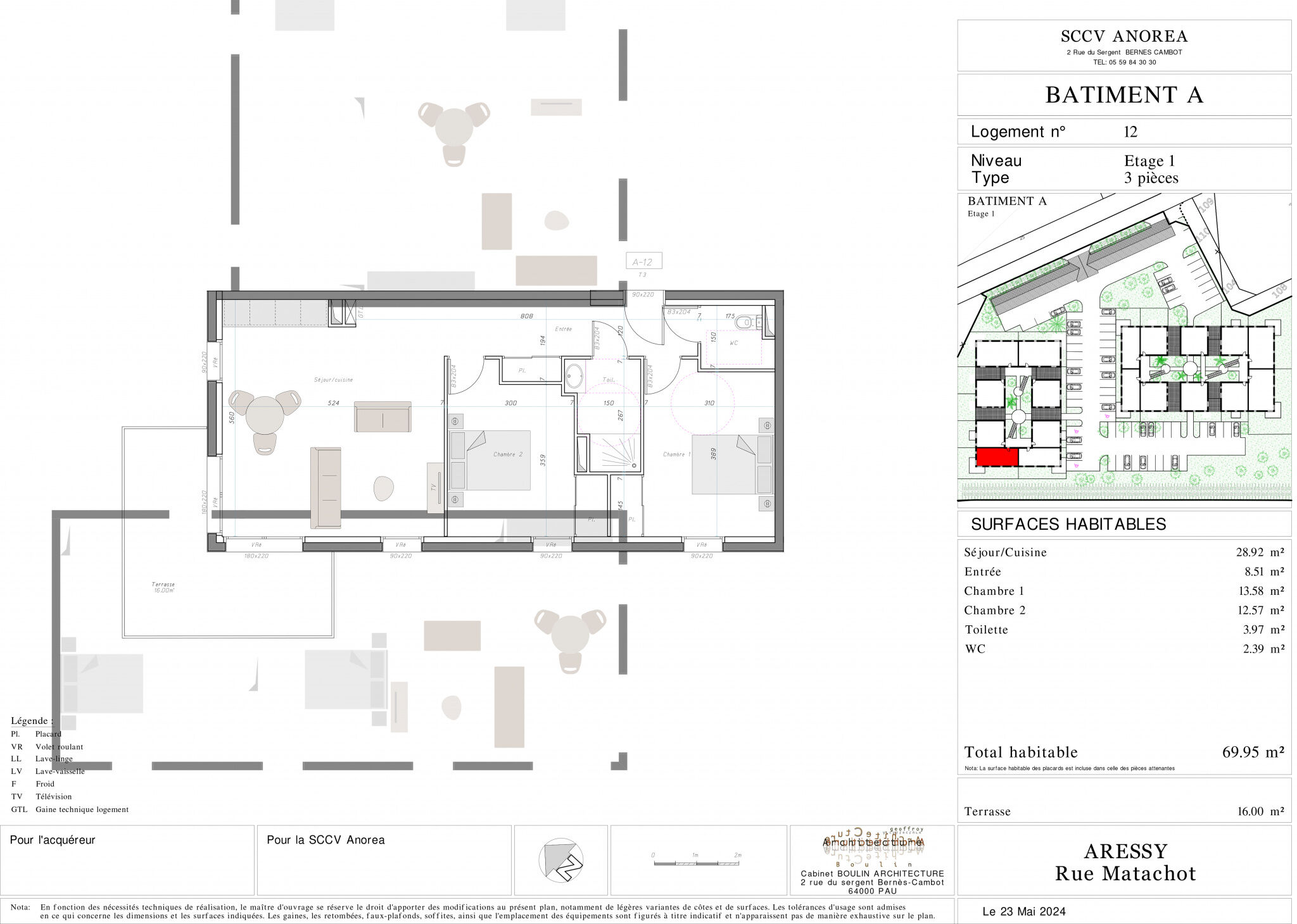 Appartement 3 pièces  à vendre Aressy 64320