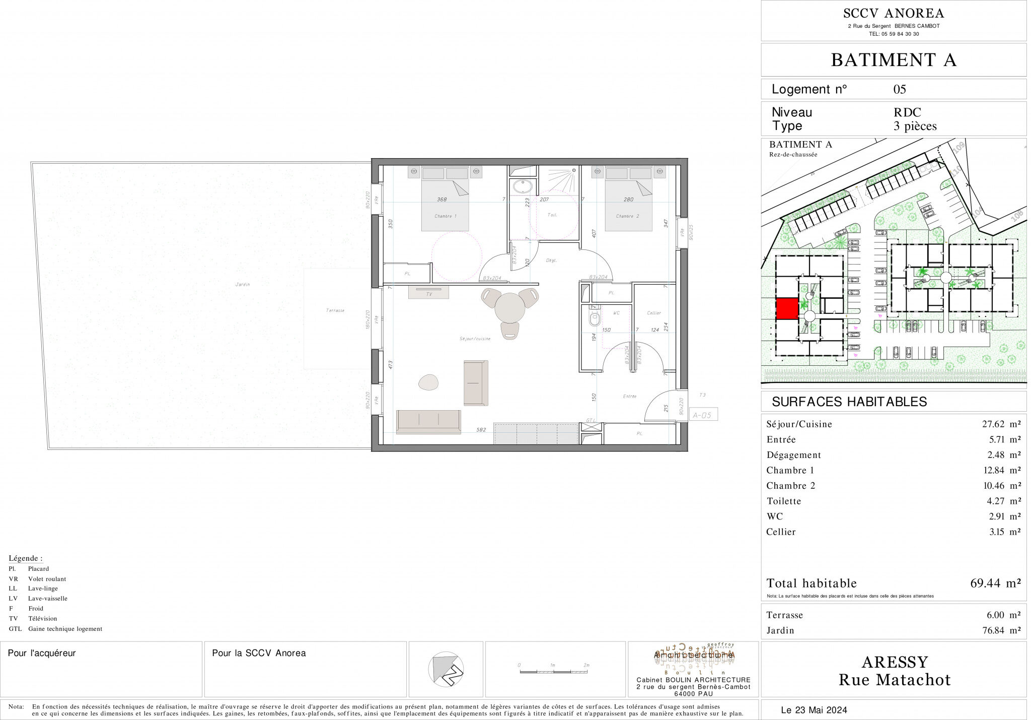 Appartement 3 pièces  à vendre Aressy 64320