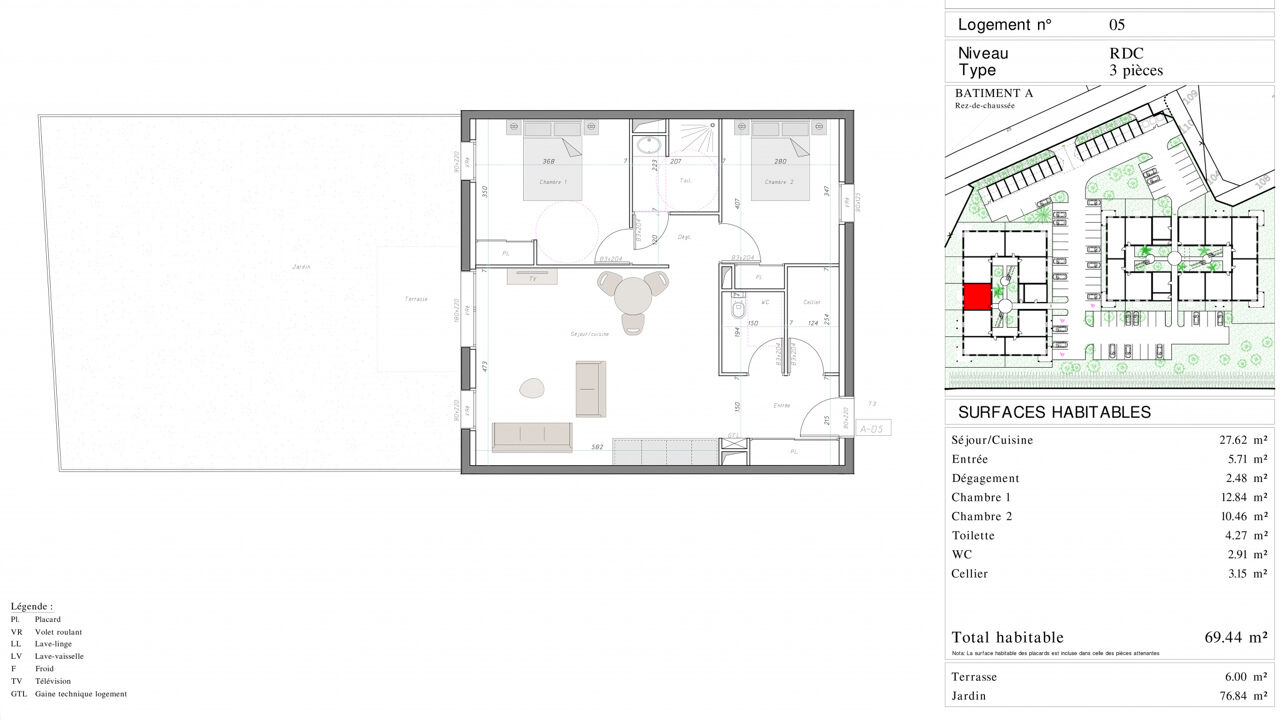 appartement 3 pièces 69 m2 à vendre à Aressy (64320)