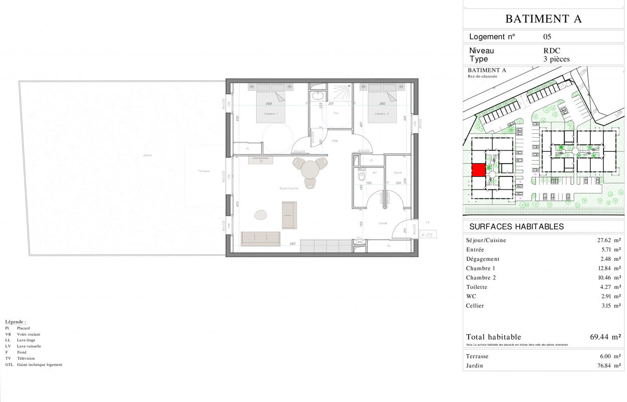 appartement 3 pièces 69 m2 à vendre à Aressy (64320)