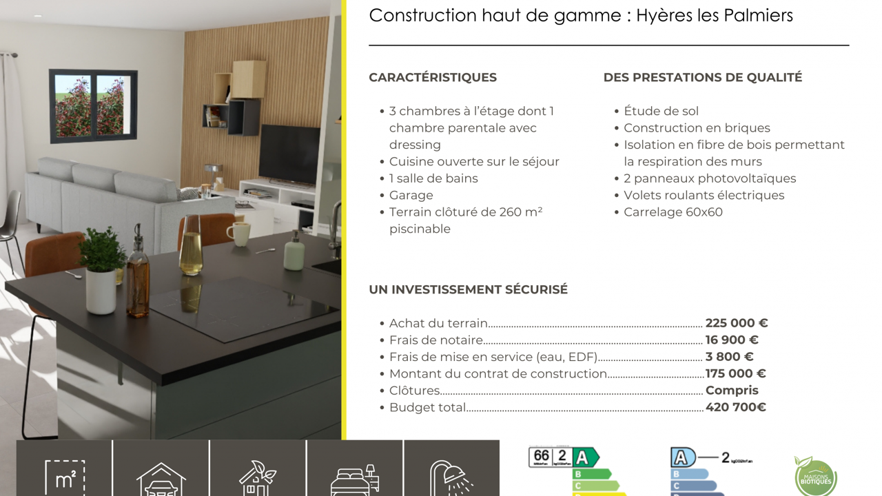 maison 4 pièces 80 m2 à vendre à Hyères (83400)