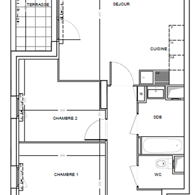 Appartement 3 pièces 60 m²