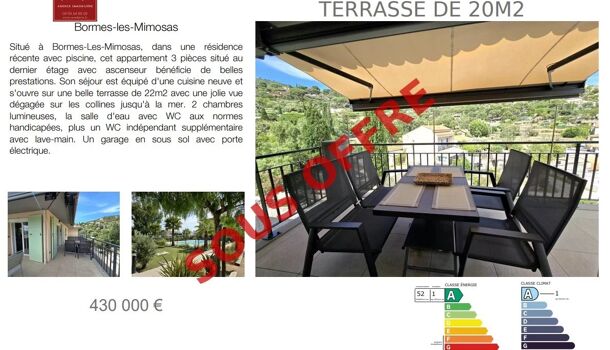 Appartement 3 pièces  à vendre Bormes-les-Mimosas 83230