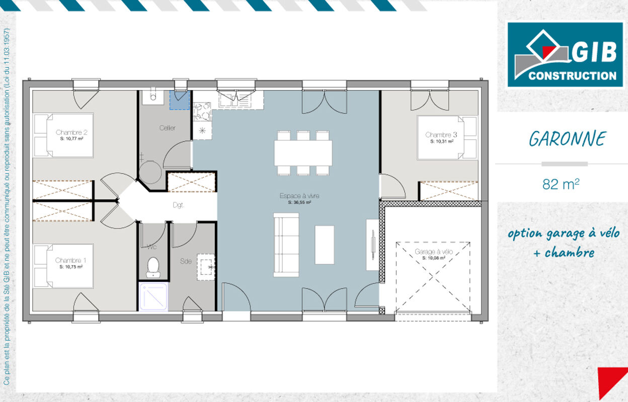 maison 82 m2 à construire à Cussac-Fort-Médoc (33460)