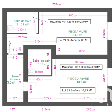 Appartement 1 pièce 16 m²