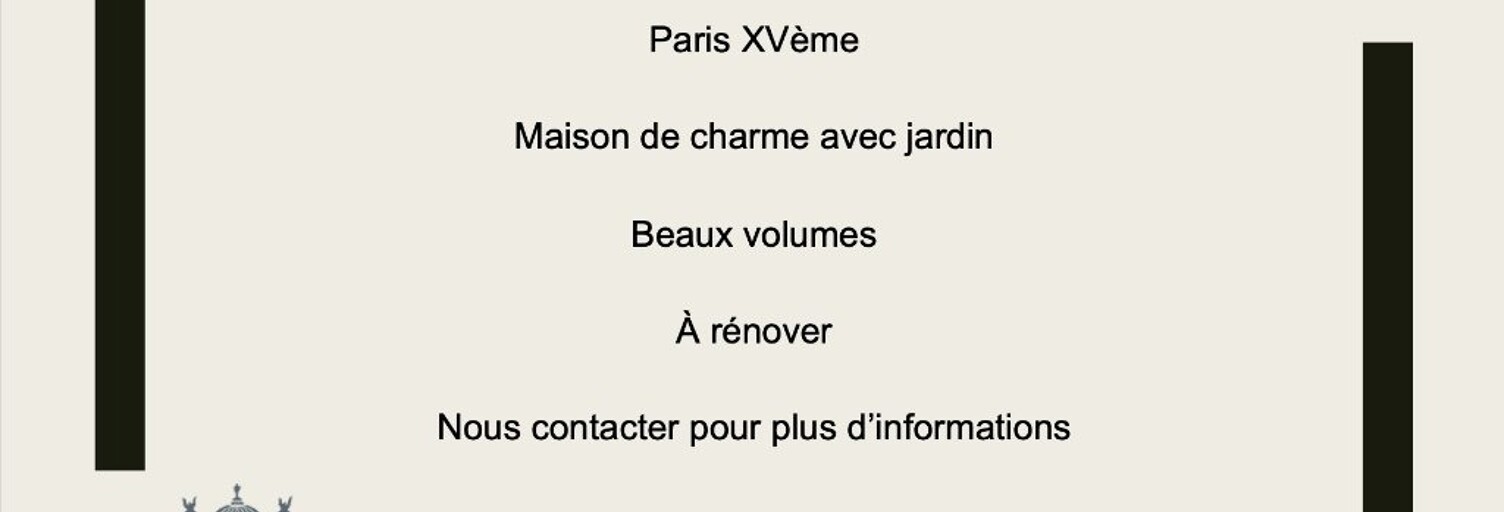 Maison 7 Pièces 250 m² à vendre à Paris 15 (75015)