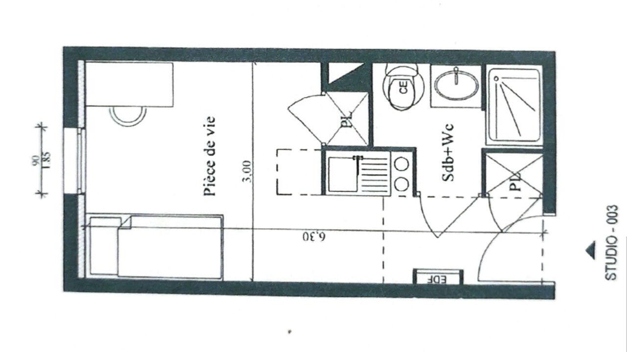 appartement 1 pièces 18 m2 à vendre à Villeurbanne (69100)