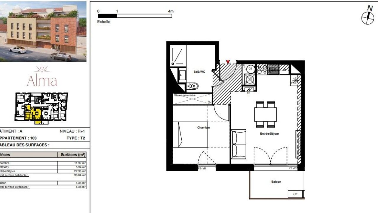 appartement 2 pièces 39 m2 à vendre à Labarthe-sur-Lèze (31860)