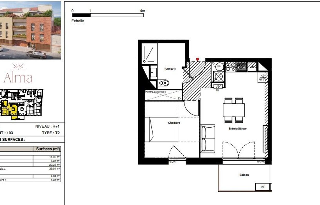 appartement 2 pièces 39 m2 à vendre à Labarthe-sur-Lèze (31860)