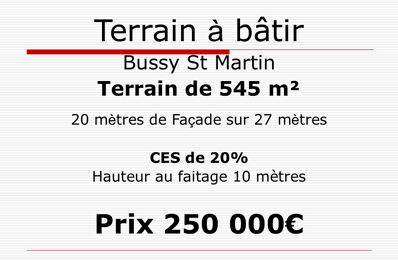 vente terrain 250 000 € à proximité de Voulangis (77580)