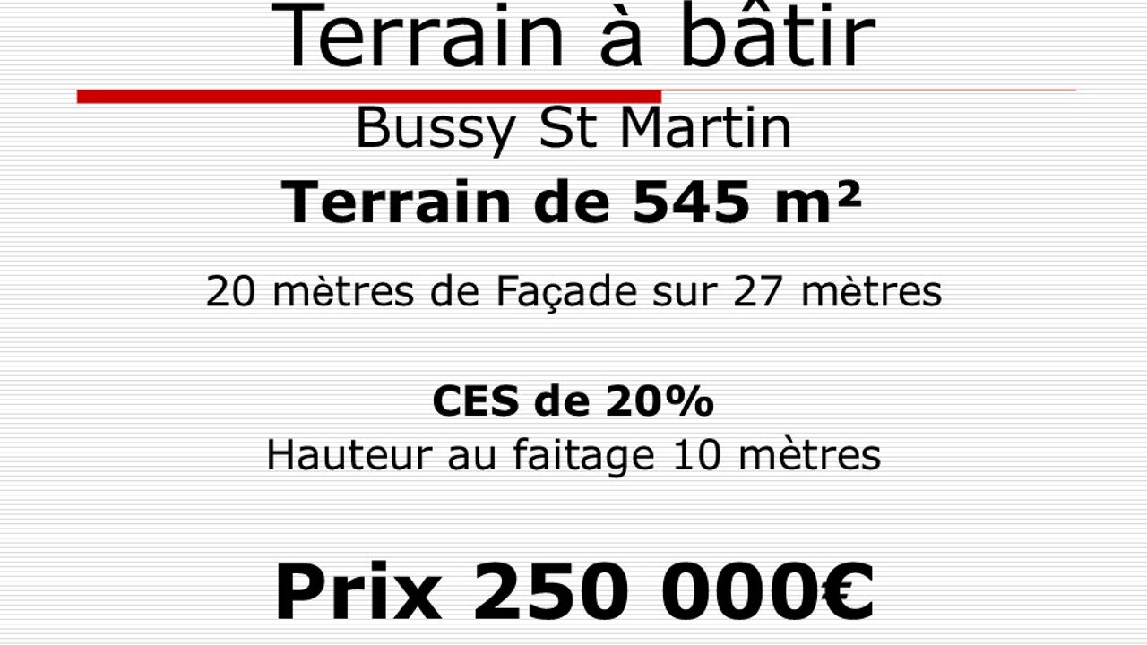 terrain  pièces 545 m2 à vendre à Bussy-Saint-Martin (77600)