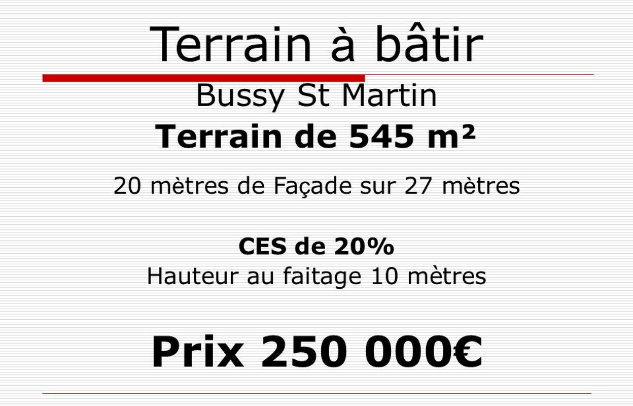 terrain  pièces 545 m2 à vendre à Bussy-Saint-Martin (77600)