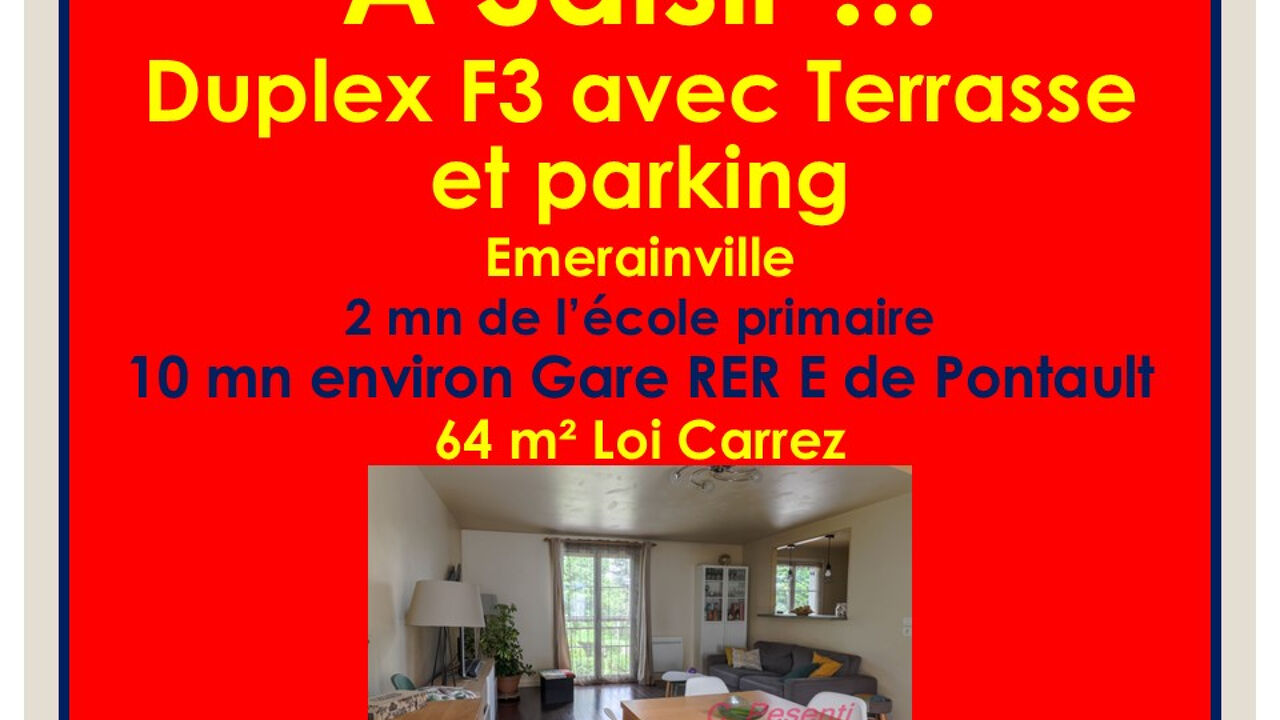 appartement 3 pièces 64 m2 à vendre à Pontault-Combault (77340)