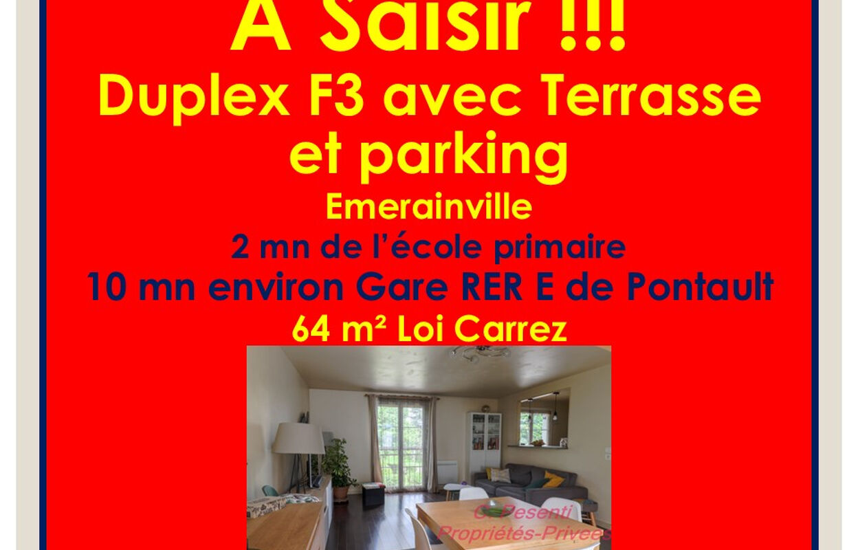 appartement 3 pièces 64 m2 à vendre à Pontault-Combault (77340)