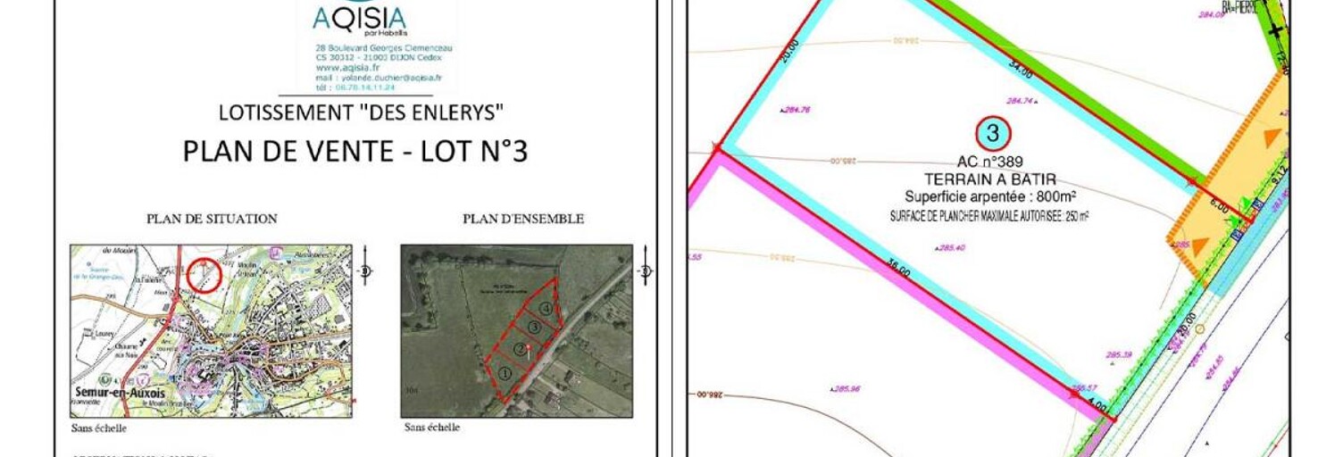 Terrain  800 m² à vendre à Semur-en-Auxois (21140)