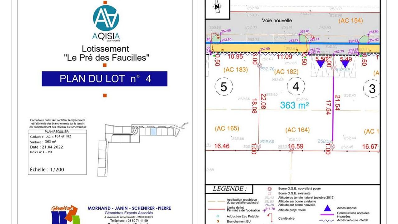 terrain  pièces 363 m2 à vendre à Bretigny (21490)