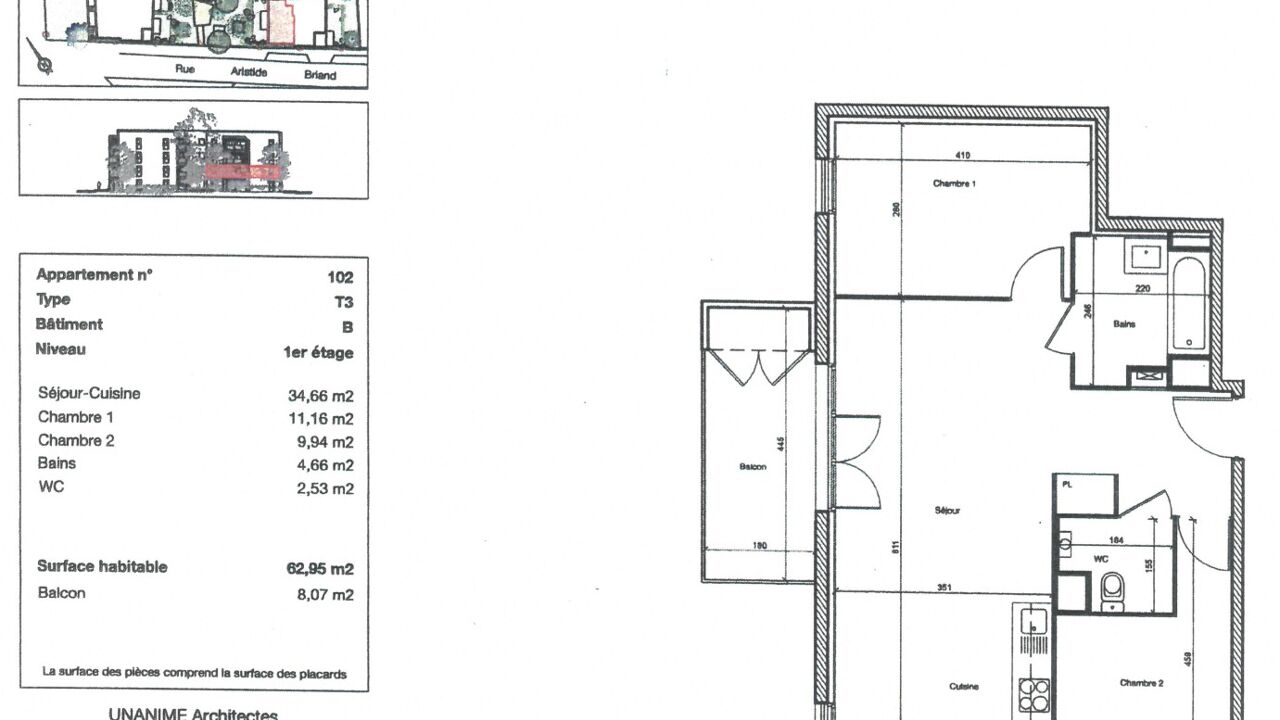 appartement 3 pièces 62 m2 à louer à Saint-Priest (69800)