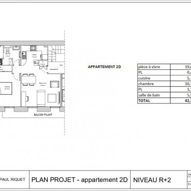 Appartement 2 pièces 42 m²