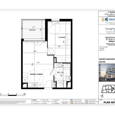 Appartement 2 pièces 38 m²