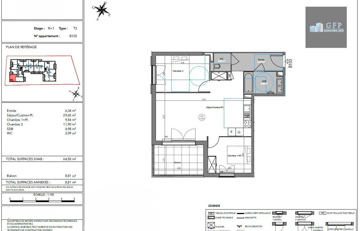 appartement 3 pièces 64 m2 à vendre à Cogolin (83310)