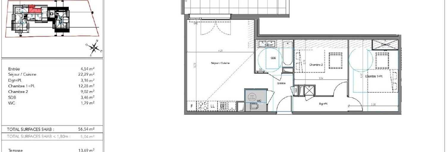 Appartement 3 Pièces 56 m² à vendre à Cogolin (83310)