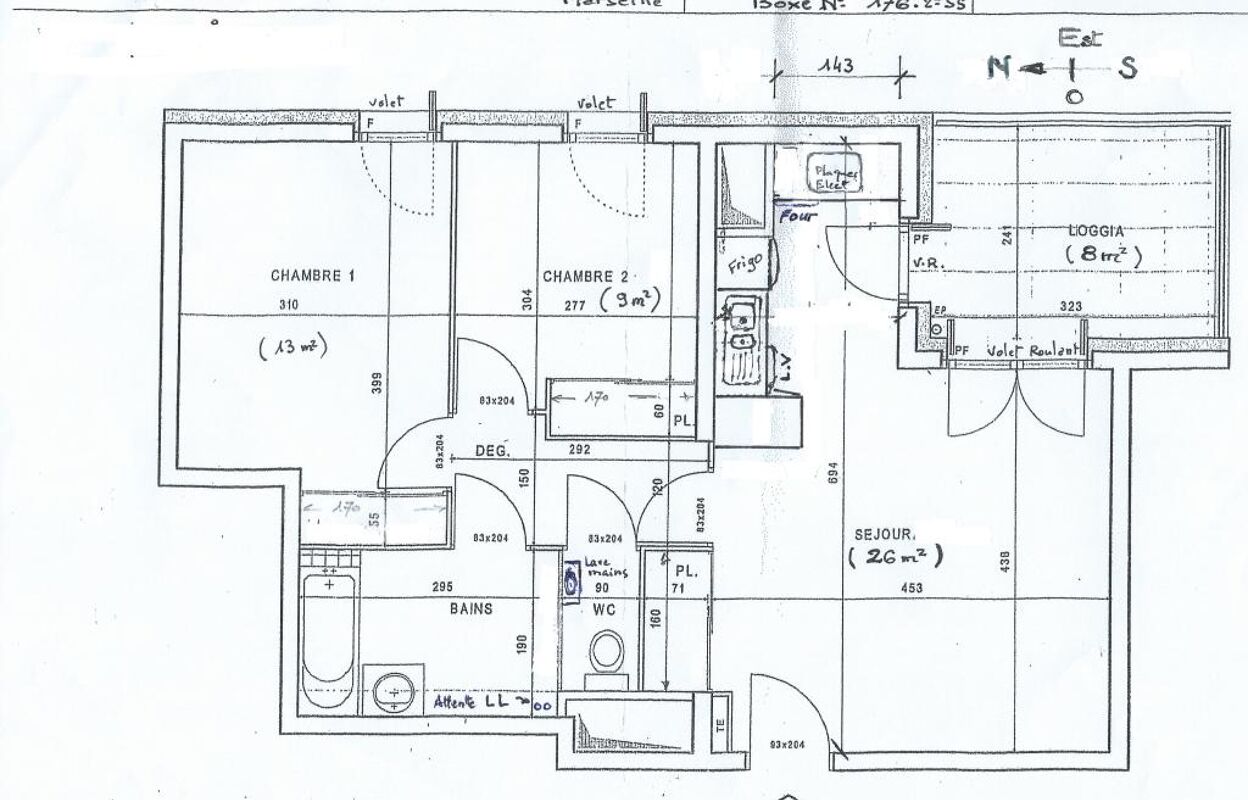 appartement 3 pièces 59 m2 à louer à Marseille 3 (13003)