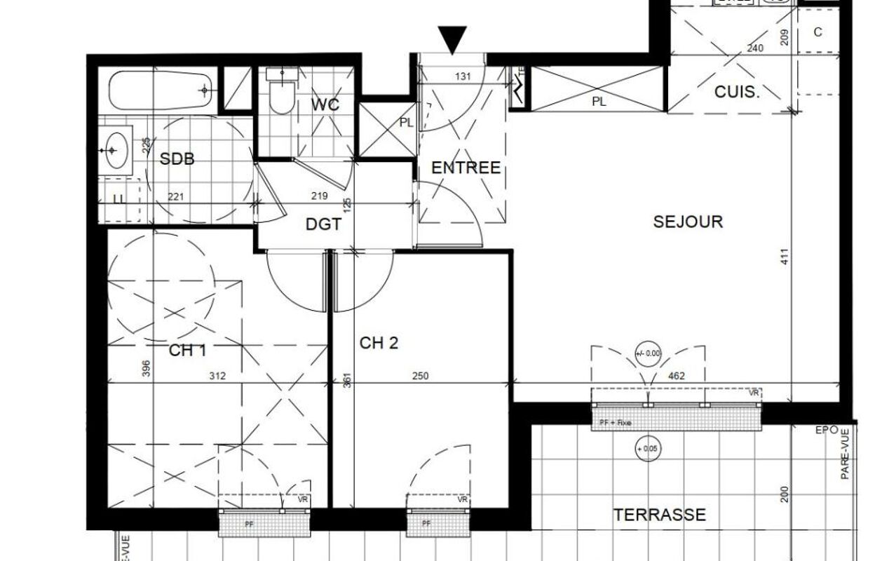 appartement 3 pièces 59 m2 à louer à Cergy (95000)