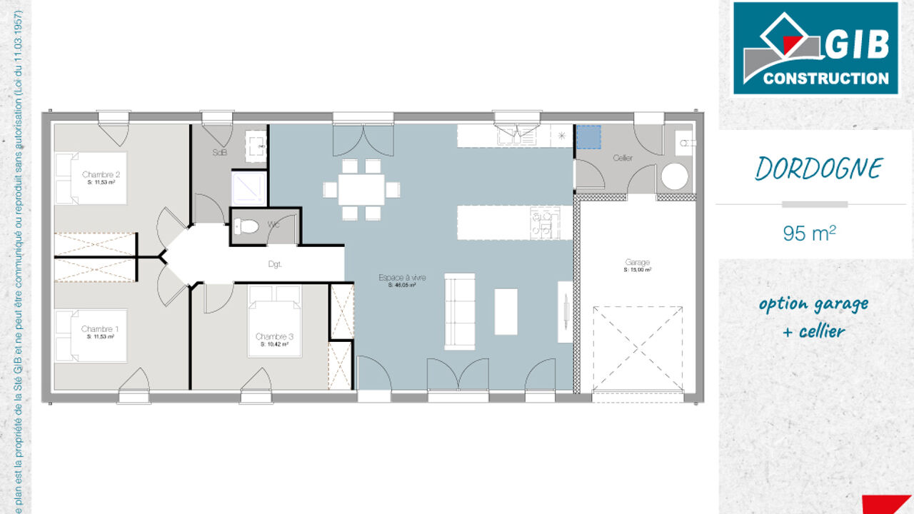 maison 95 m2 à construire à Sainte-Eulalie-en-Born (40200)