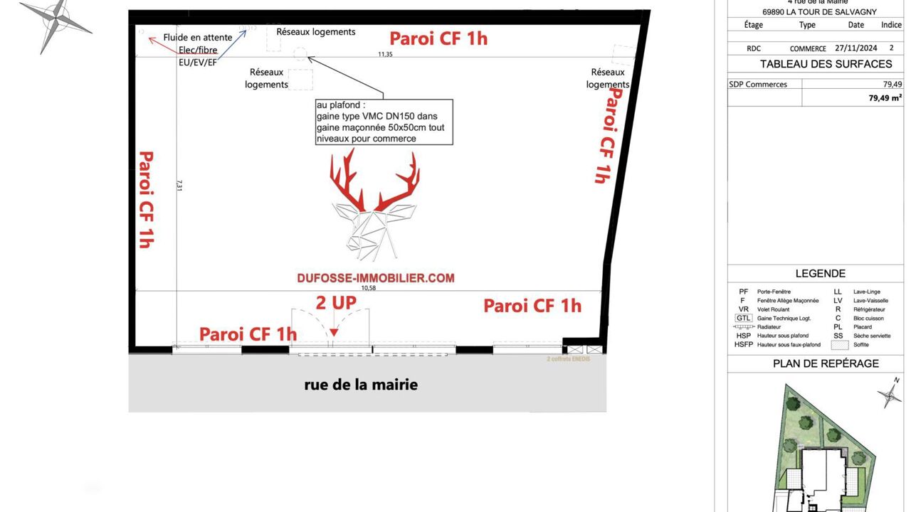 commerce  pièces 80 m2 à vendre à La Tour-de-Salvagny (69890)