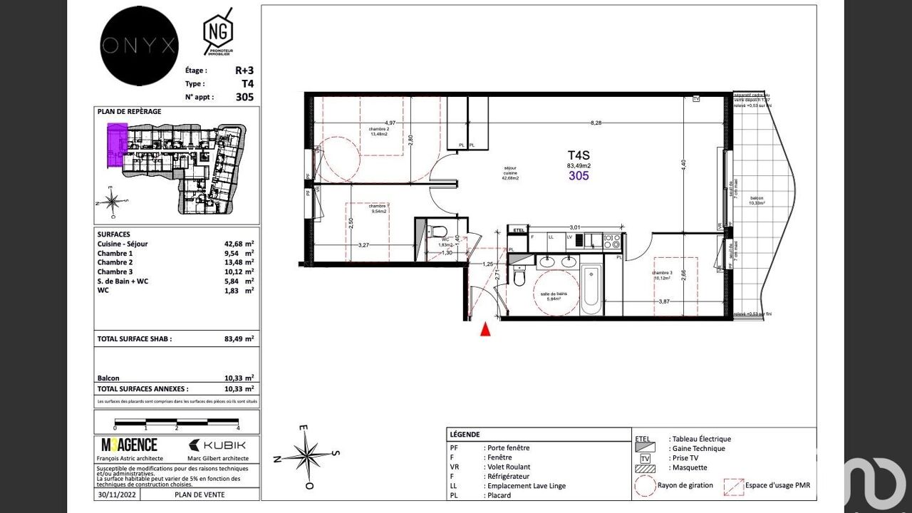 appartement 4 pièces 83 m2 à vendre à Agde (34300)