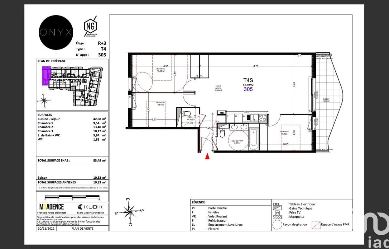 appartement 4 pièces 83 m2 à vendre à Agde (34300)