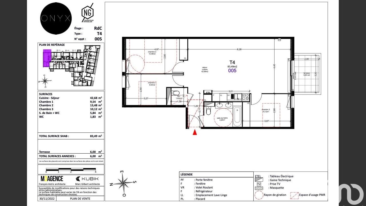 appartement 4 pièces 83 m2 à vendre à Agde (34300)