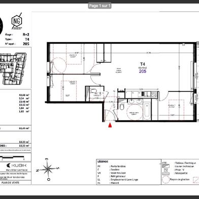 Appartement 4 pièces 83 m²