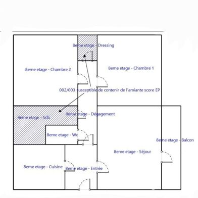 Appartement 3 pièces 61 m²