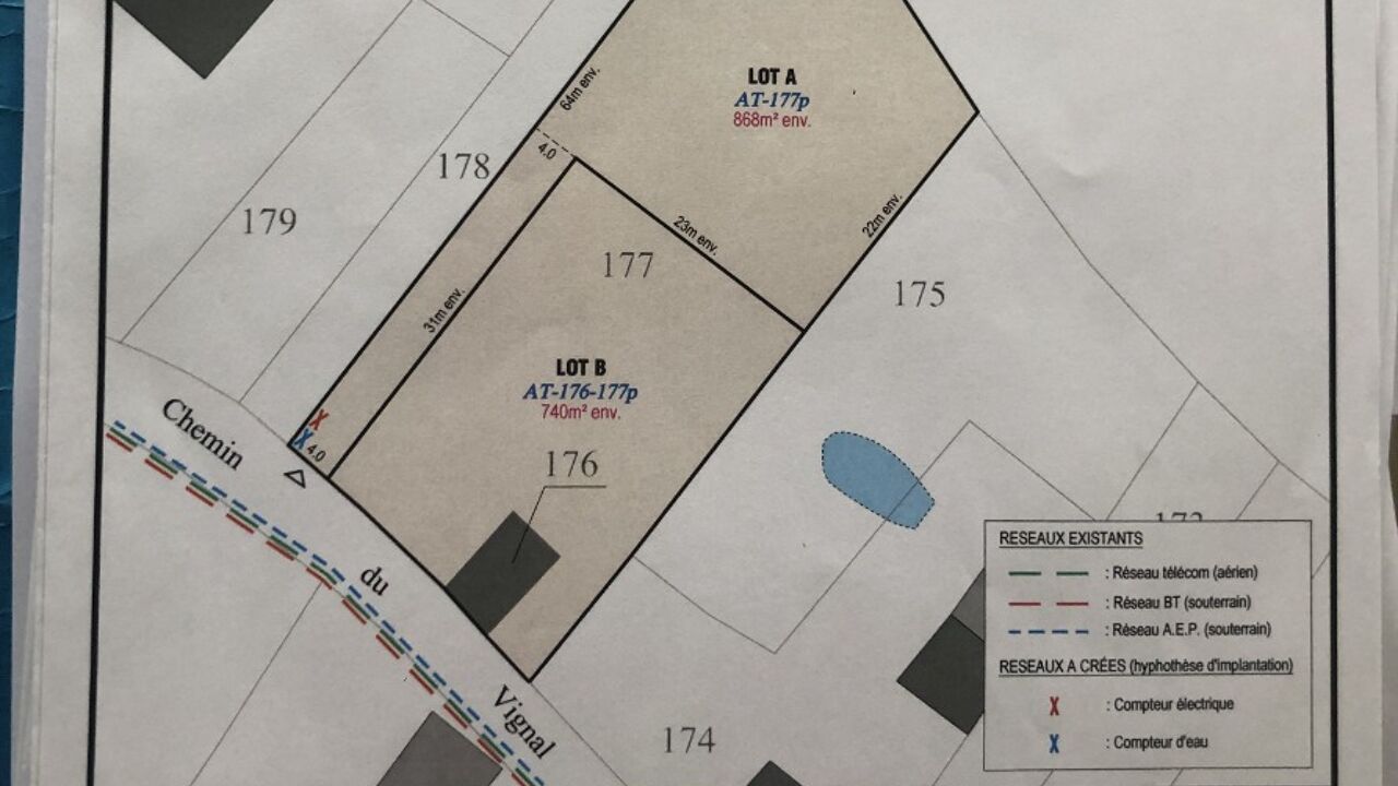 terrain  pièces 868 m2 à vendre à Lesparre-Médoc (33340)