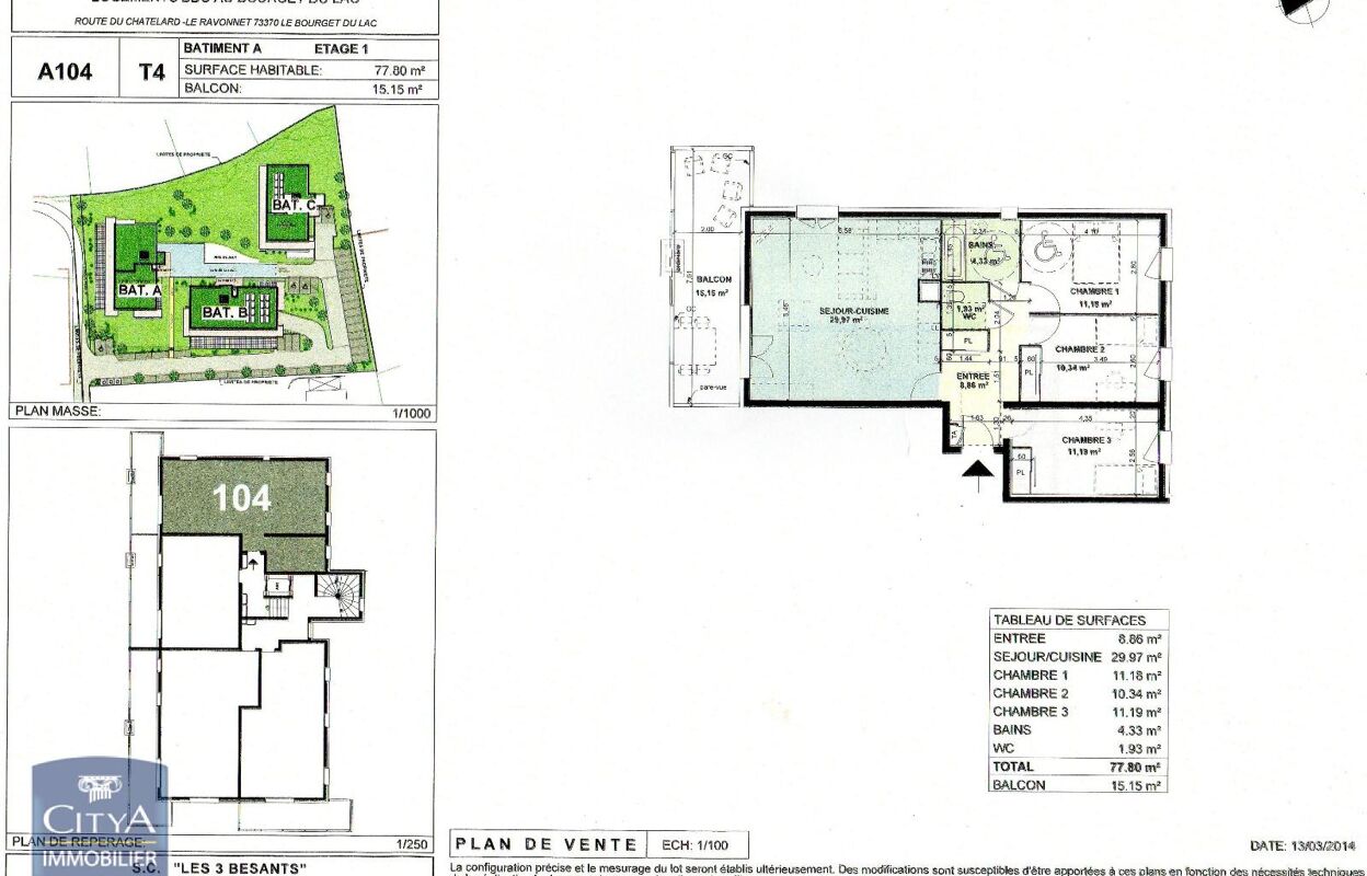 appartement 4 pièces 77 m2 à louer à Le Bourget-du-Lac (73370)