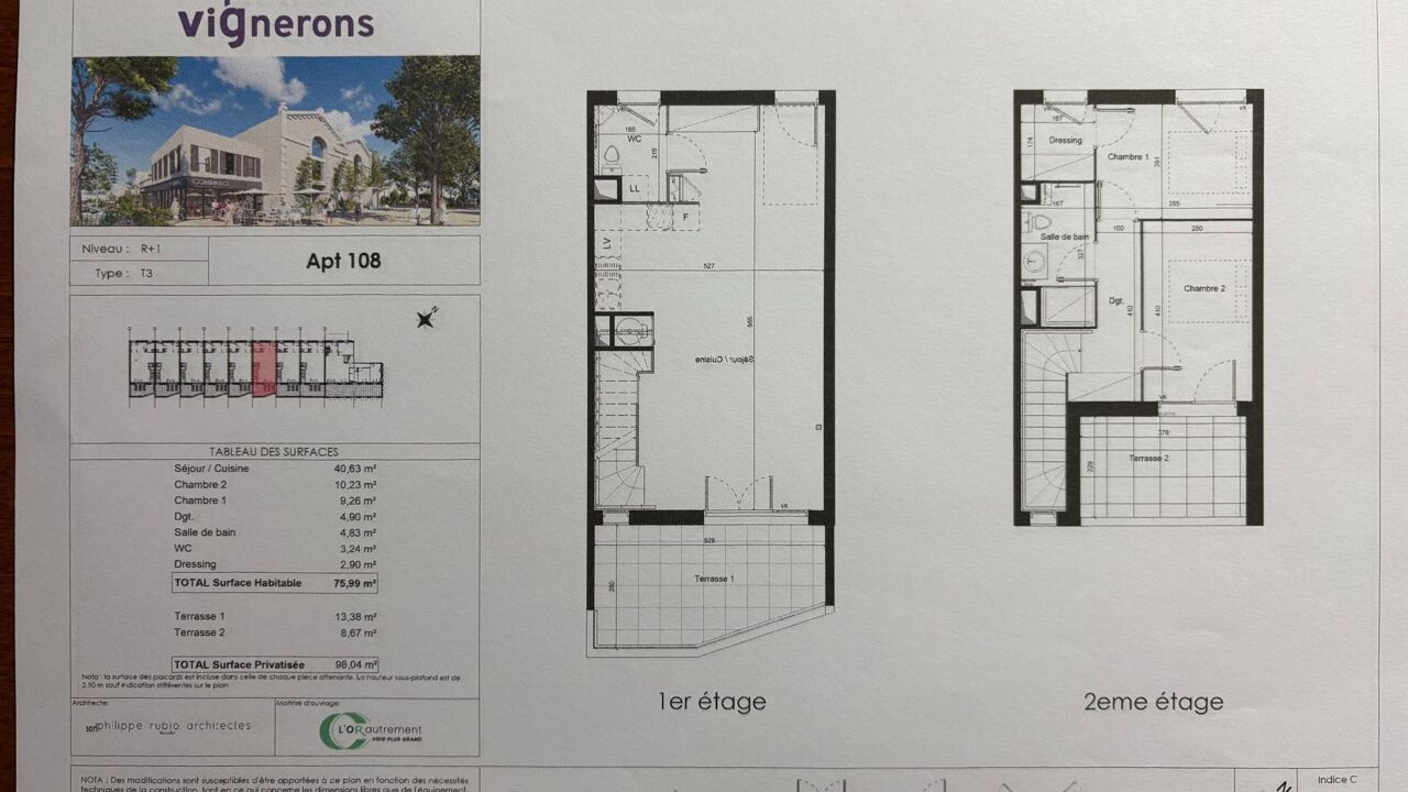 appartement 3 pièces 76 m2 à vendre à Mudaison (34130)